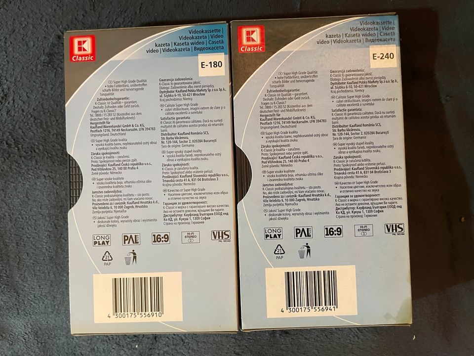 VHS Videokassetten 5 Stück 3x E240 & 2x E180 bespielbar in Hamburg