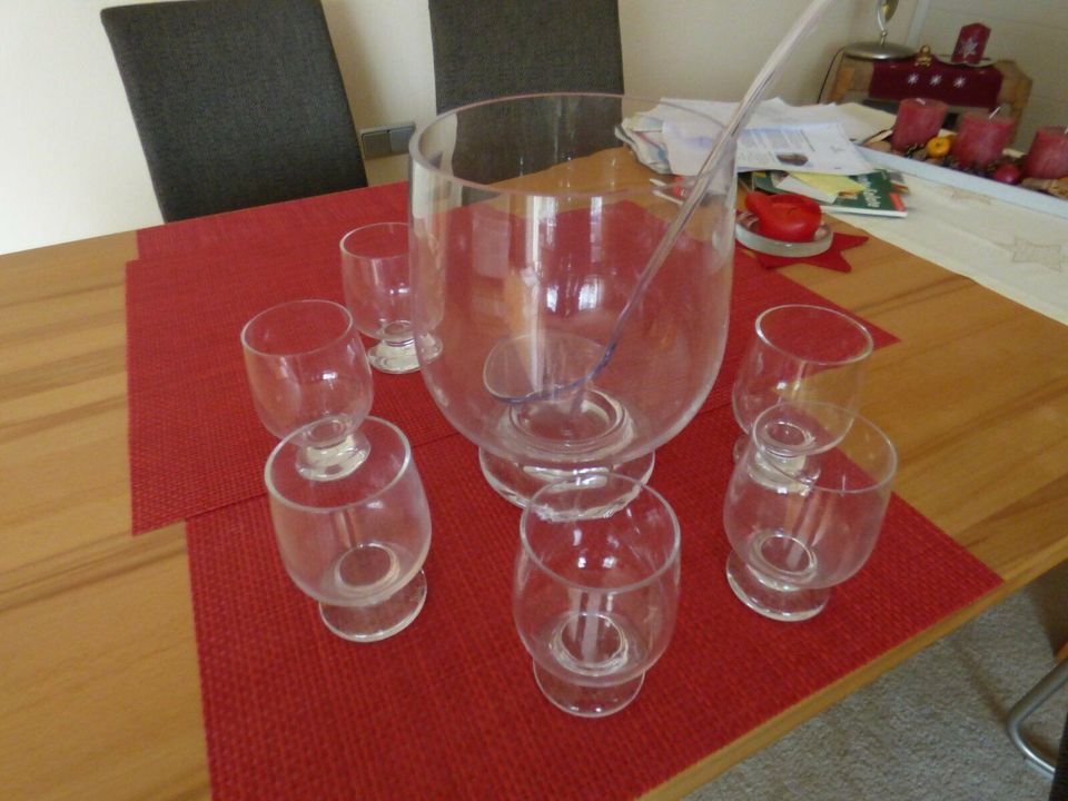 GLAS Bowle Set ,Marke "Eisch" 8 teilig in Schwabach