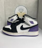 ✅Nike Jordan 1 Mid GS Purple (Lila/Weiß/Schwarz) 38 5,5Y Sneaker Sachsen - Treuen Vorschau