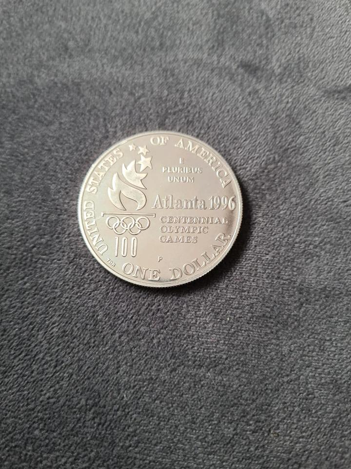 USA SILBERMÜNZE DOLLAR LIBERTY SILBER ATLANTA 1996 OLYMPIA in Schelklingen