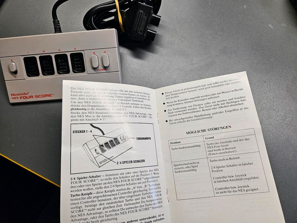 Nintendo NES four score adapter turbo mit Handbuch in Düsseldorf