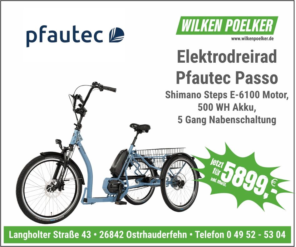 Elektrodreirad Pfautec Passo Shimano E-Bike in Ostrhauderfehn