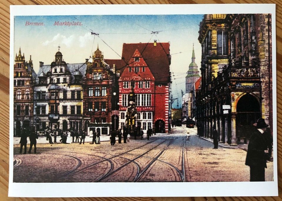 werbepostkarte      bremen - marktplatz, 1905.    für Sammler in Bremen