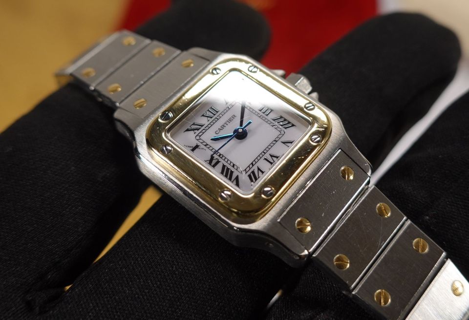 CARTIER Santos Lady 24 mm 0902 Automatique Automatik Stahl-Gold in Gerblinghausen