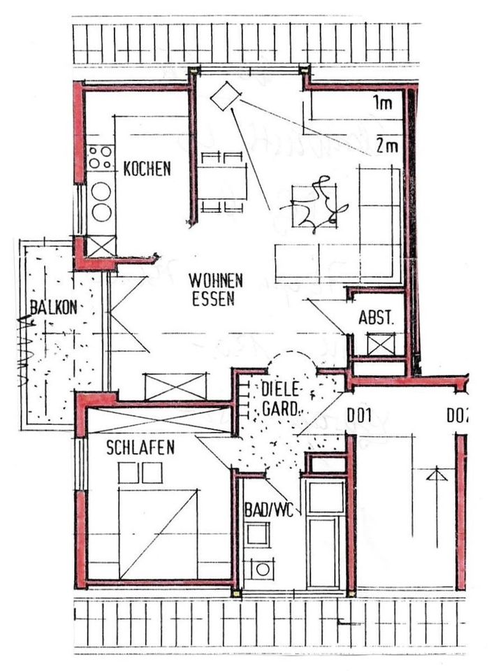 2-Zimmer DG-Wohnung m. Balkon in Aschaffenburg / Zwei Zimmer in Aschaffenburg