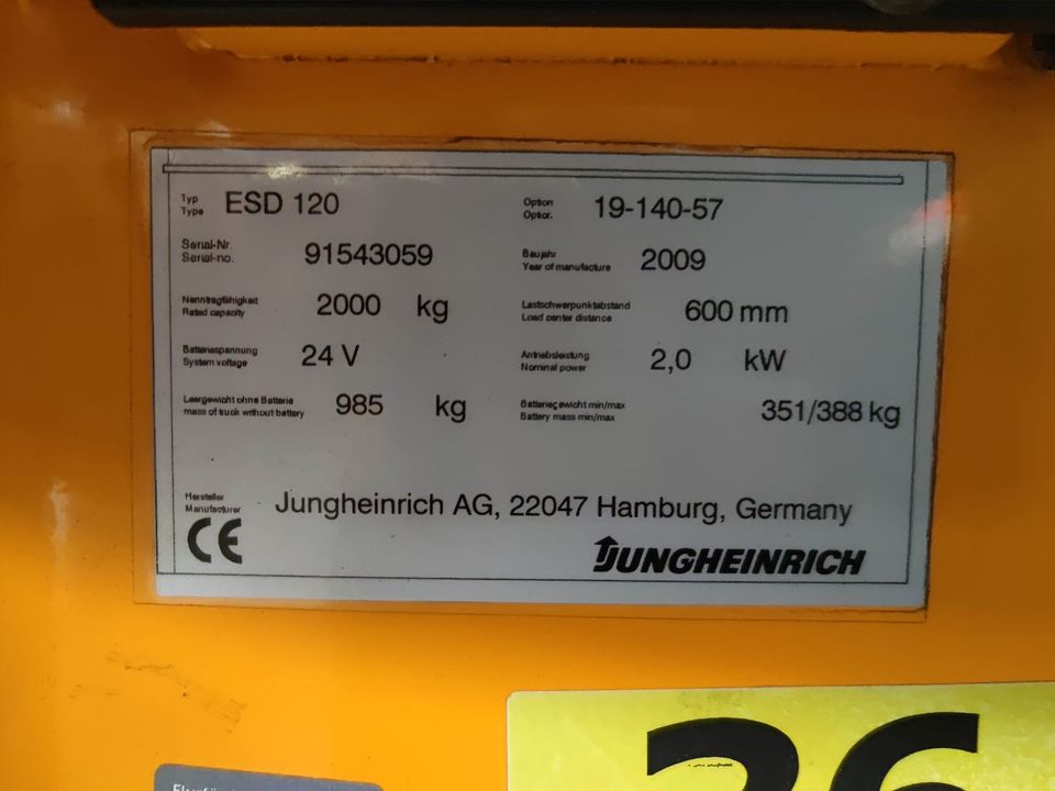 Jungheinrich ESD 120 / Hochhubwagen / Initialhub 1745mm Hubwagen in Korschenbroich