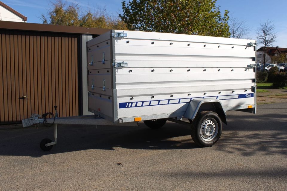 Mieten 750kg PKW Anhänger mit Bordwanderhöhung Kipperanhänger in Nauheim