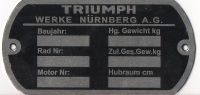 Triumph Typenschild, Alu, Blanko, Neu, Motorrad Nordrhein-Westfalen - Kalletal Vorschau