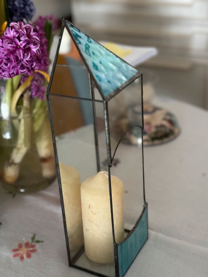 Windlicht Glas, Blei, Spiegel. Kerzenständer, Halter . in Geretsried