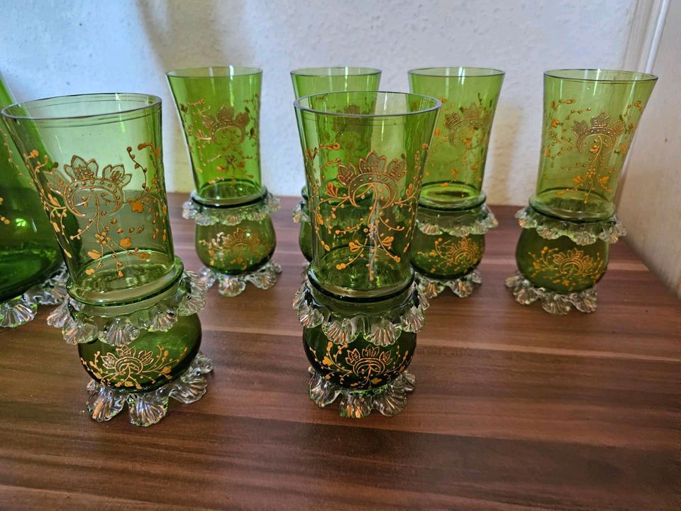 Antikes Karaffen Set  mit 6 Gläser in Bad Salzungen