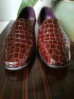 Slipper GR 36, rot-braun mit Krokoprint von Pitillos Essen - Rüttenscheid Vorschau