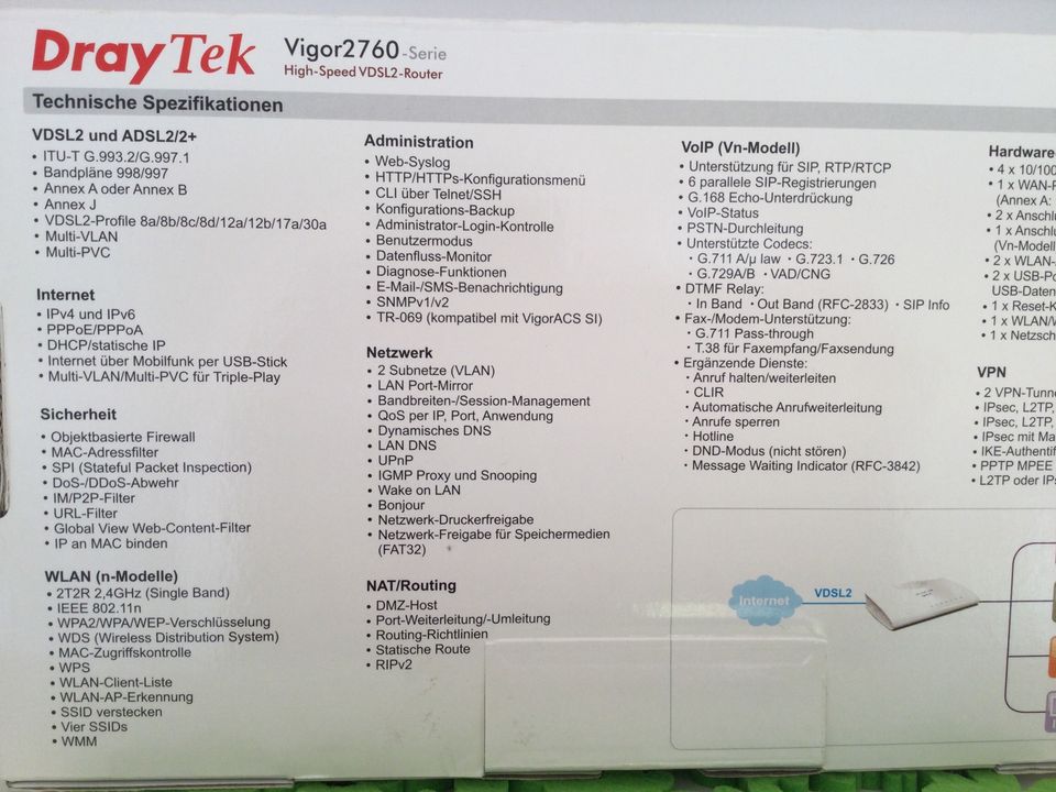 DrayTek High-Speed VDSL2-Router (Vigor2760), unbenutzt, neuwertig in Olching