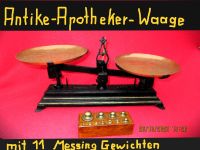 Antike intakte Waage + 11 Messing Gewichte + 2 Kupfer Teller Niedersachsen - Lemgow Vorschau