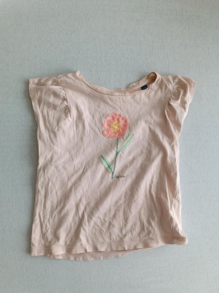 T-Shirt Shirt Tom Tailor Mädchen 104 110 Pailletten Blume rosa in Markt Schwaben