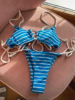 Bikini Zaful blau weiß gestreift größe M/38 nie getragen Sachsen - Oelsnitz/Erzgeb. Vorschau