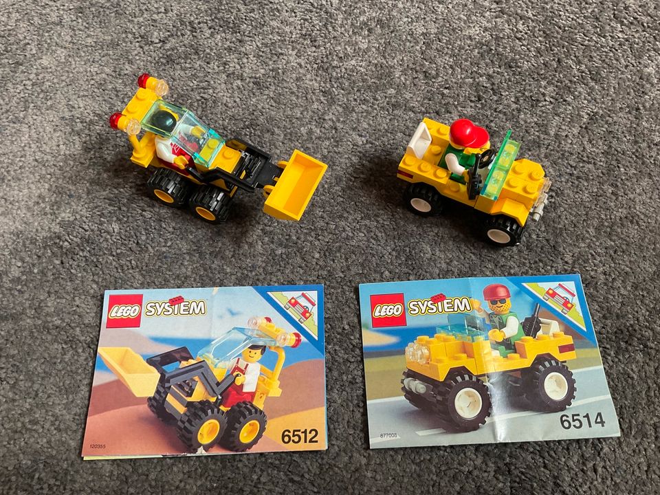 Lego Set Autos 90iger Retro  Bagger 6662 6645 6512 6514 6530 in Ronshausen