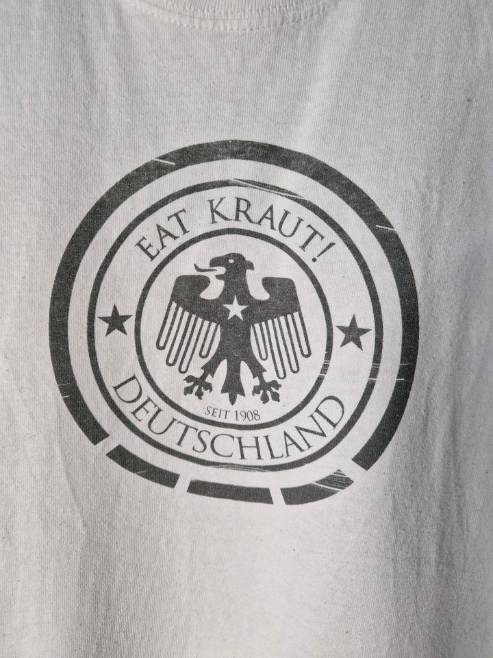 T-Shirt Jungen Fruit of the Loom EAT KRAUT  weiß Gr 140 146 in Marl