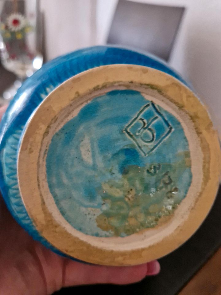 Keramik Vase antik vintage blau in Recklinghausen