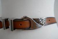 Ledergürtel Gürtel Leder braun hellbraun mit Adlerkopf 88cm Süd - Niederrad Vorschau