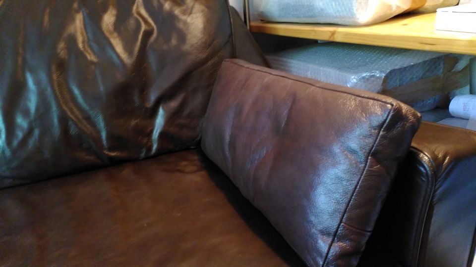 Dallas Premium Ledersofa Oxford-brown 3-Sitzer Vintage-Style in Leipzig