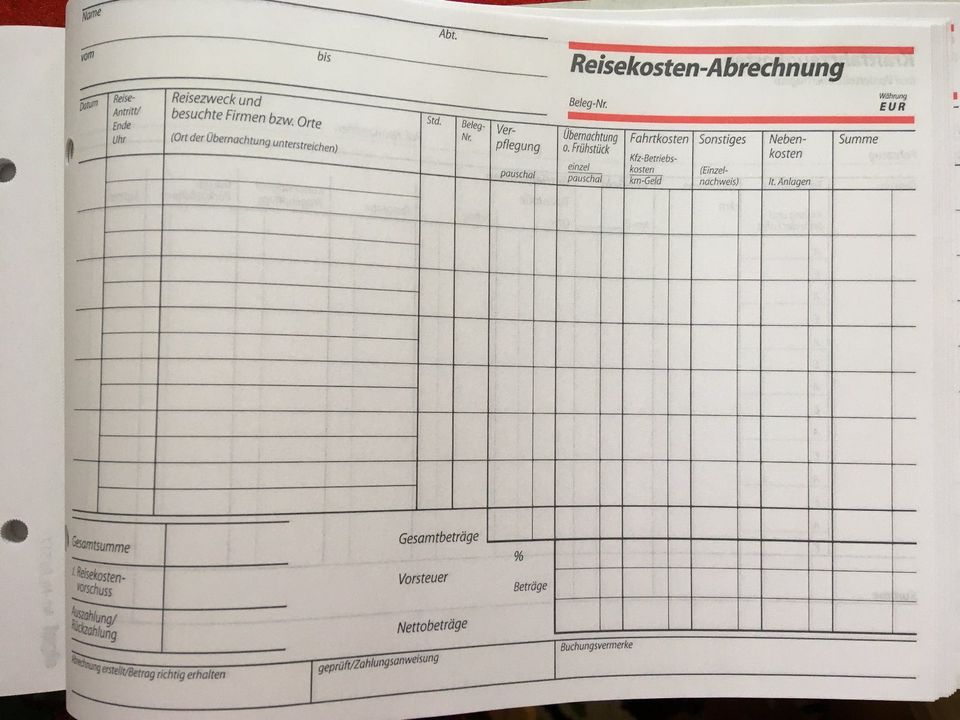 Reisekostenabrechnung RA 517 in DIN A5 in Ostrach