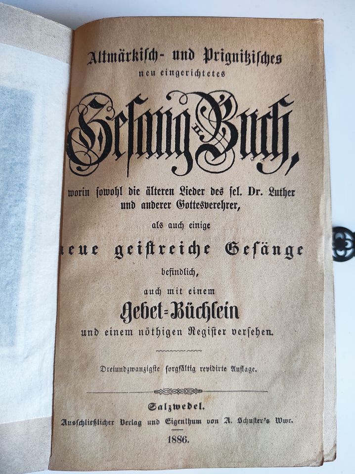 Antikes Liederbuch 1886 in Bocholt