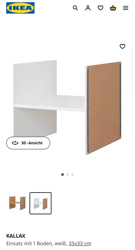 Ikea Kallax Einsatz mit 1 Boden - weiß in Herdecke