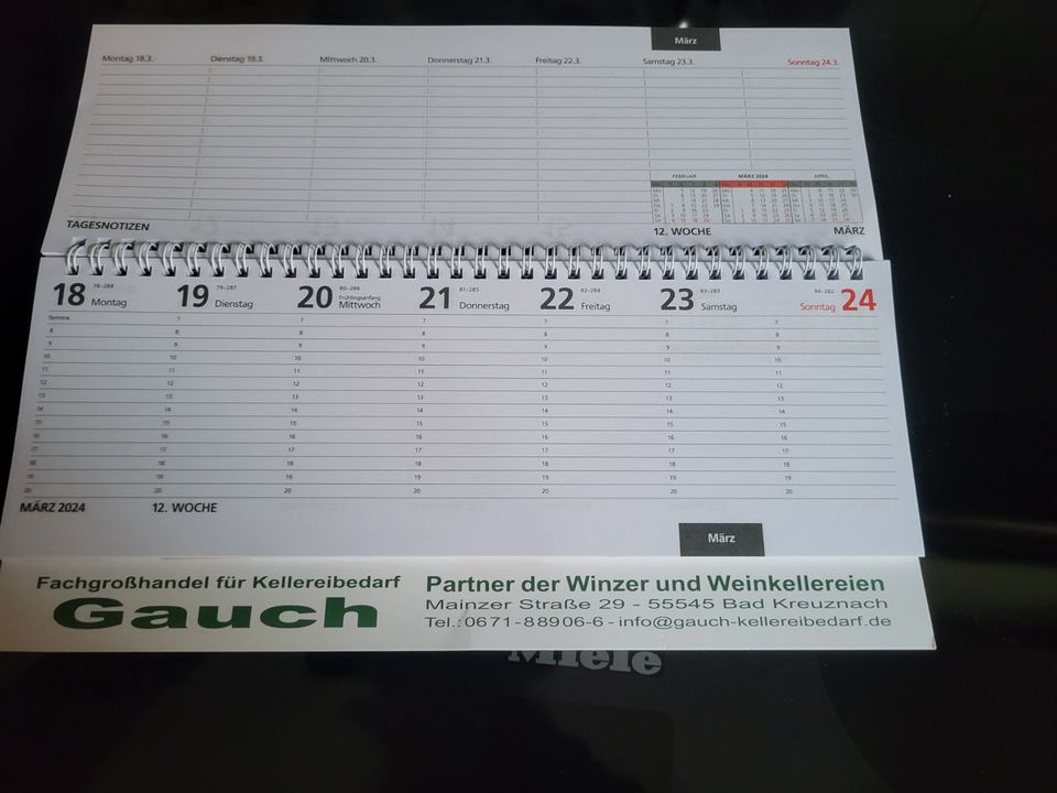 Tischkalender 2024 mit Werbung " NEU " in Ober-Olm
