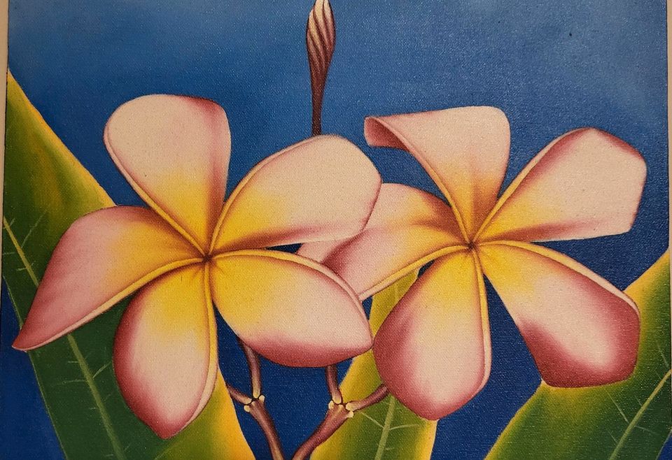 Frangipani Bild auf Leinwand, Original in Buxtehude