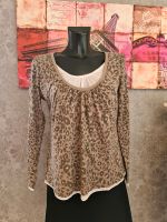 Shirt Langarm taube beige Leoprint taliert 40 42 L XL wie Esprit Harburg - Hamburg Eißendorf Vorschau