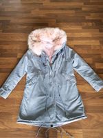 Wintermantel Anorak , Parka, Grau-blau mit Rosa Pelz, Echtfell Eimsbüttel - Hamburg Niendorf Vorschau