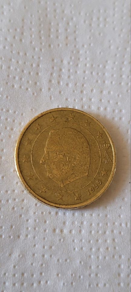 50 Cent Münze Belgien  König Albert fehlprägung in Troisdorf