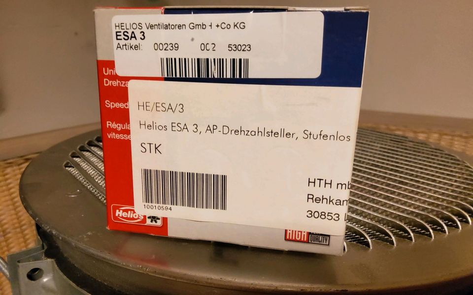 Helios Rohrventilator RR 315 C mit Drehzahlregler in Peine