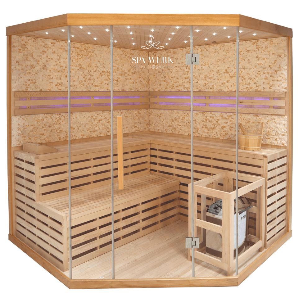 Traditionelle Sauna MILA XL DELUXE inkl. LED Beleuchtung B-WARE in Bad Oeynhausen