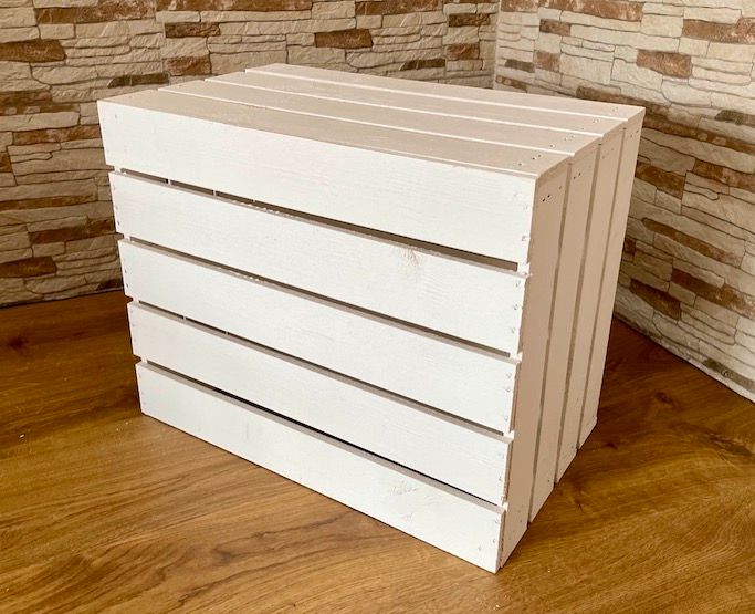 Holzkiste Box Bücherregal mit Zwischenbrett Weiß 50x30x40cm in Bad Arolsen