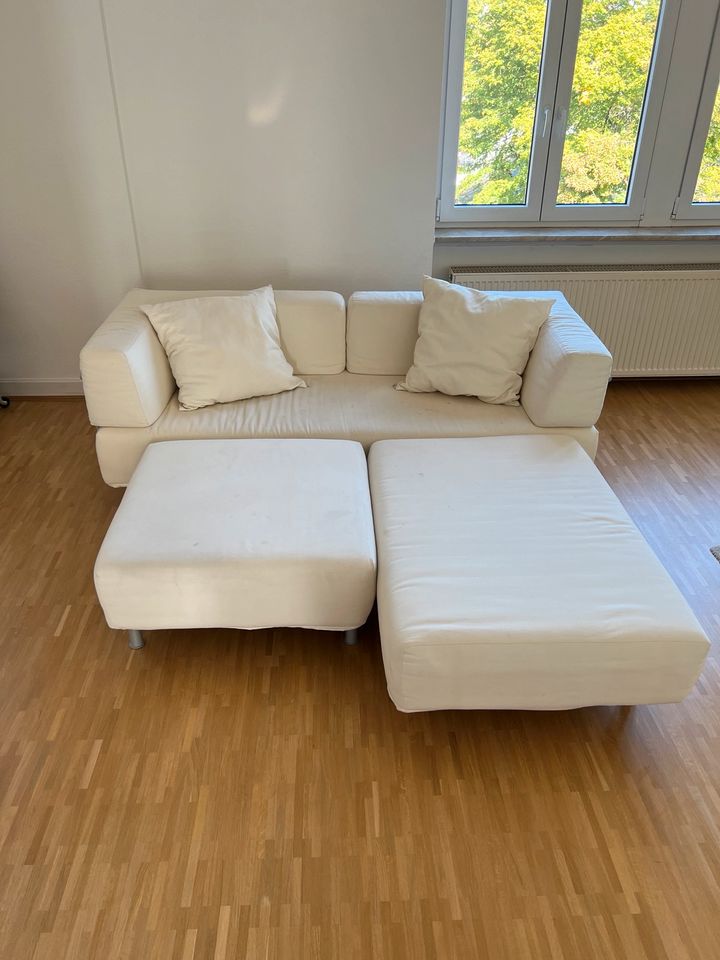 Sofa, Couch bzw. Schlafsofa in Creme/ Weiß. 2m breit in Frankfurt am Main