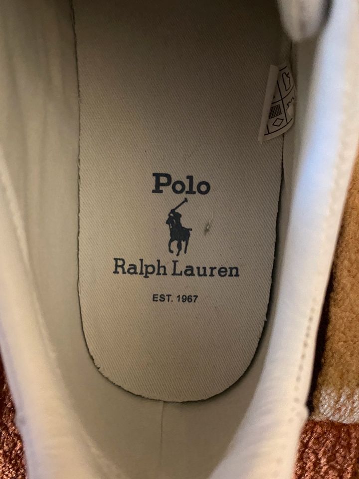 Polo Schuhe Ralph Lauren weiß mit Logo Größe 45 in St. Ingbert