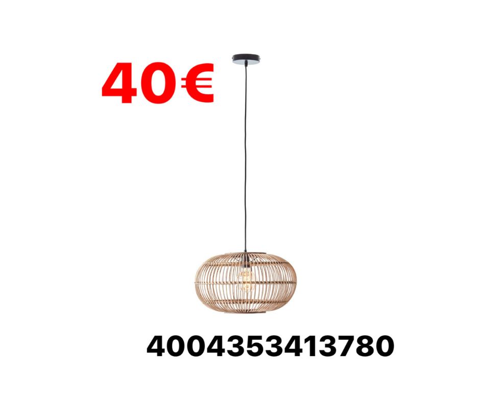 Brilliant Pendelleuchte Rattan Woodball in Natur und Schwarz E27 1-flammig rund Pendellampe Hängelampe Hängeleuchte Lampe Leuchte 4004353413780 NEU in Bielefeld