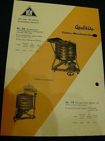 Prospekte verschiedene Elektro-Waschmaschinen Hersteller 50er  * in Kirchlengern