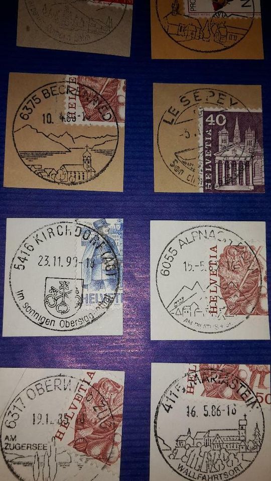 Brief Helvetia Schweiz Briefmarken STEMPEL 80-90 Jahre in München