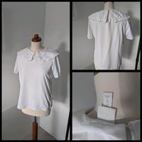 Weißes T-Shirt mit Bubikragen / Peter-Pan-Kragen Nordrhein-Westfalen - Steinhagen Vorschau