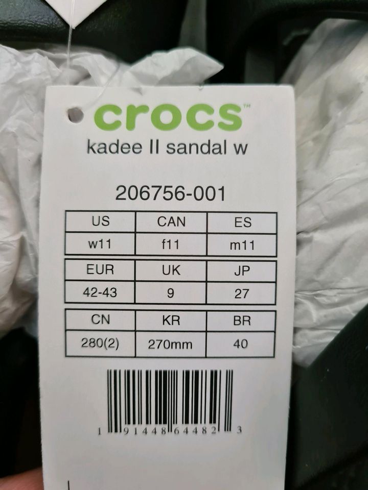 Neue Crocs schwarz UK9/US11 42/43 in Solingen