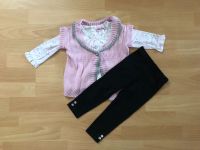 Set rosa Strickweste weißes Langarmshirt schwarze Leggings 86 Saarland - Merzig Vorschau