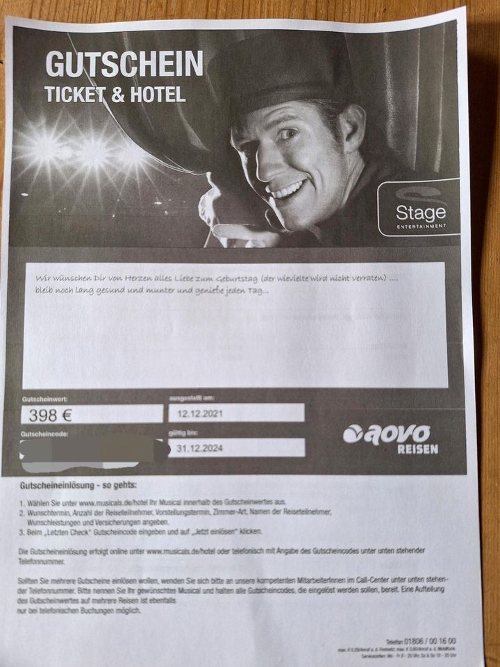 Gutschein Ticket & Hotel Musical in Ortenburg