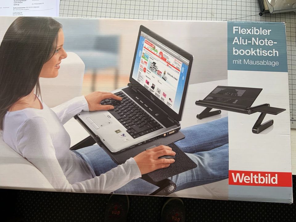 Flexibler Alu-Notebooktisch mit Mausablage in Mindelheim