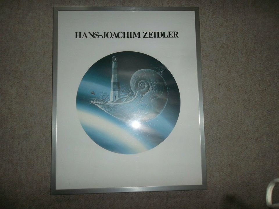 Plakat v. Joachim Zeidler, Leuchtturm mit Schnecke in Kiel