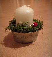 kleines Gesteck Backförmchen Kerze Weihnachten Deko Moos Baden-Württemberg - Vogtsburg Vorschau