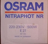 FOTO-LAMPEN   OSRAM  NITRAPHOT  500 W Innenstadt - Poll Vorschau