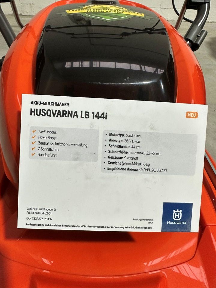 Husqvarna LB 144i,Akku- & Elektro-Rasenmäher mit Mulchwerk in Neukirchen-Vluyn