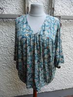 Deerberg Shirt 52/54 Gr. 2XL Blätter türkis weiß oversize kastig Bayern - Landshut Vorschau